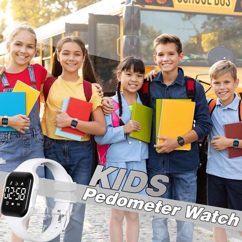 synwoo Kids LED Digital Watch, with Pedometer Step Counter, Waterproof, Sport Wristwatch, Calendar, Alarm Clock for Children Boys Girls Teens - Image 2